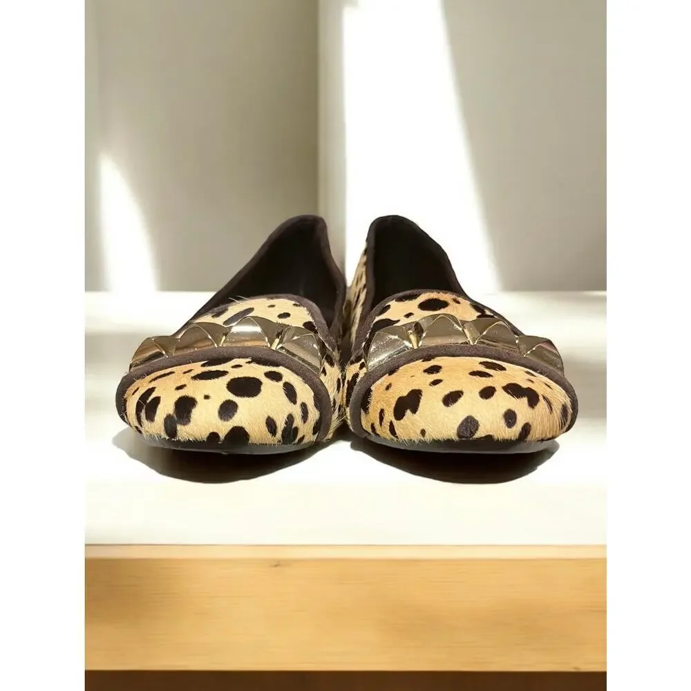 Tory Burch Asher Pony Hair Leopard Ballet Flat Size 7M